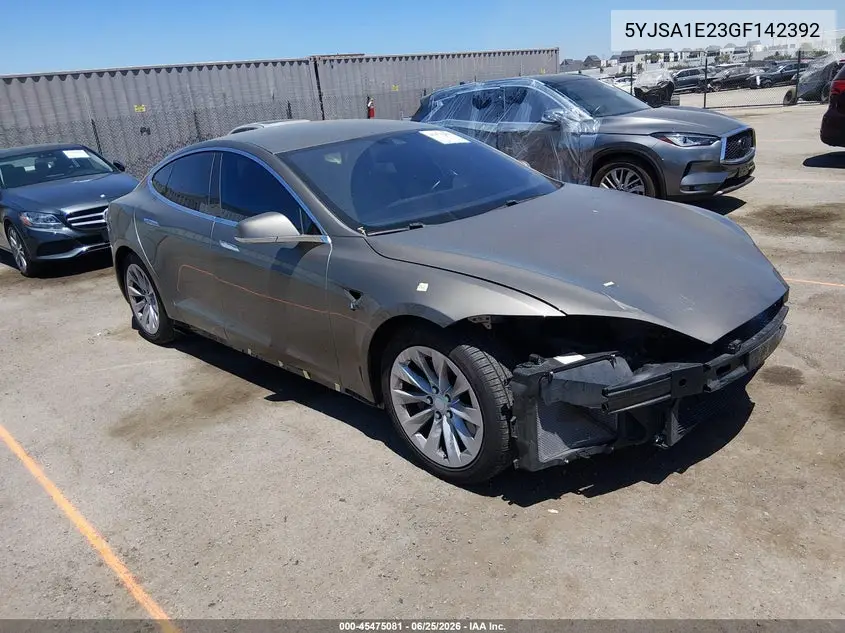 2016 Tesla Model S 60D/70D/75D/85D/90D VIN: 5YJSA1E23GF142392 Lot: 45475081