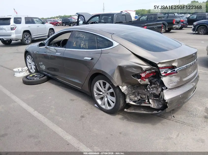 2016 Tesla Model S 60D/70D/75D/85D/90D VIN: 5YJSA1E25GF122368 Lot: 45504649