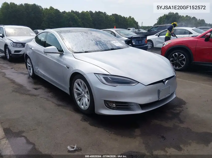 2016 Tesla Model S 60D/70D/75D/85D/90D VIN: 5YJSA1E20GF152572 Lot: 45528384