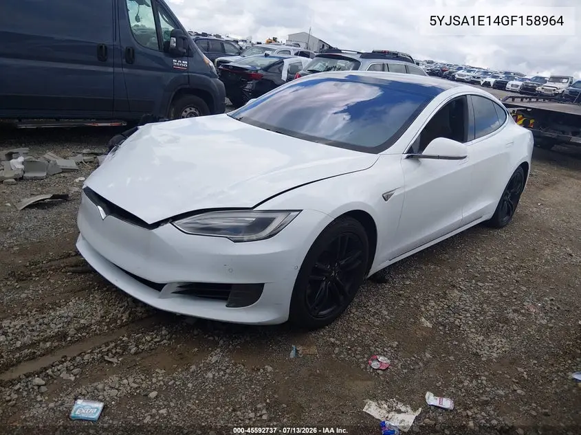 2016 Tesla Model S 60/70/75/85 VIN: 5YJSA1E14GF158964 Lot: 45592737