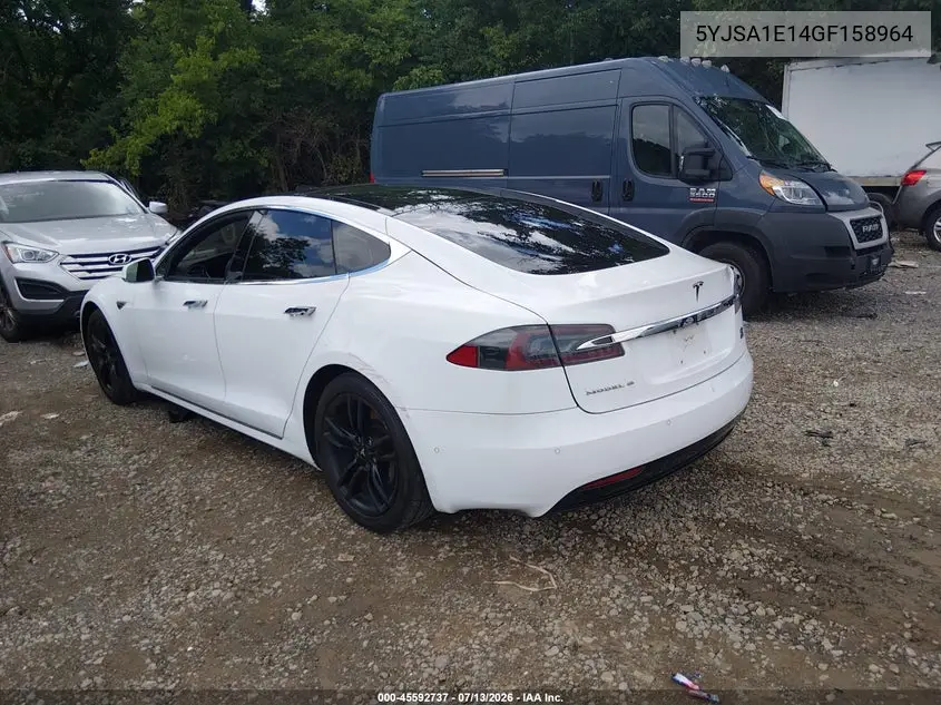 2016 Tesla Model S 60/70/75/85 VIN: 5YJSA1E14GF158964 Lot: 45592737