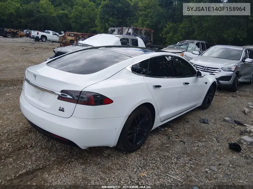 2016 Tesla Model S 60/70/75/85 VIN: 5YJSA1E14GF158964 Lot: 45592737