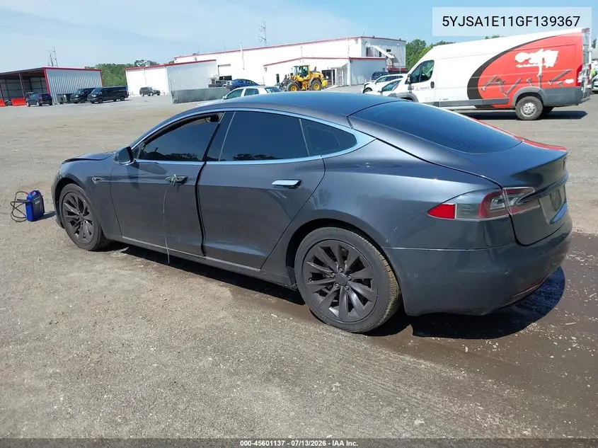 2016 Tesla Model S 60/70/75/85 VIN: 5YJSA1E11GF139367 Lot: 45601137