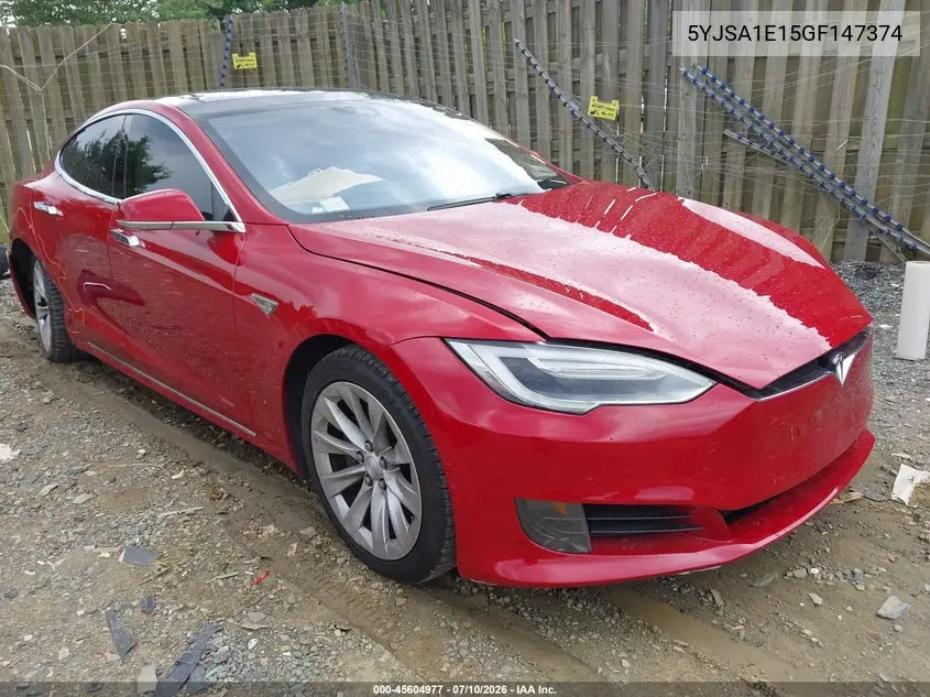 2016 Tesla Model S 60/70/75/85 VIN: 5YJSA1E15GF147374 Lot: 45604977
