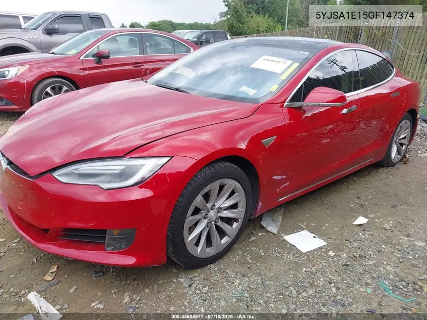 2016 Tesla Model S 60/70/75/85 VIN: 5YJSA1E15GF147374 Lot: 45604977