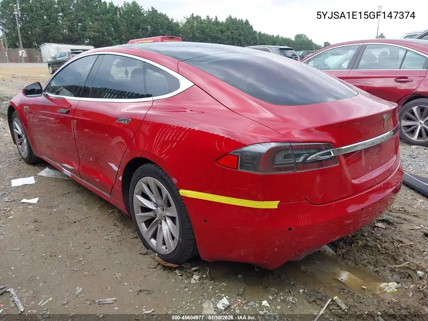 2016 Tesla Model S 60/70/75/85 VIN: 5YJSA1E15GF147374 Lot: 45604977