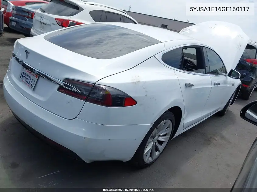 2016 Tesla Model S 60/70/75/85 VIN: 5YJSA1E16GF160117 Lot: 45645292