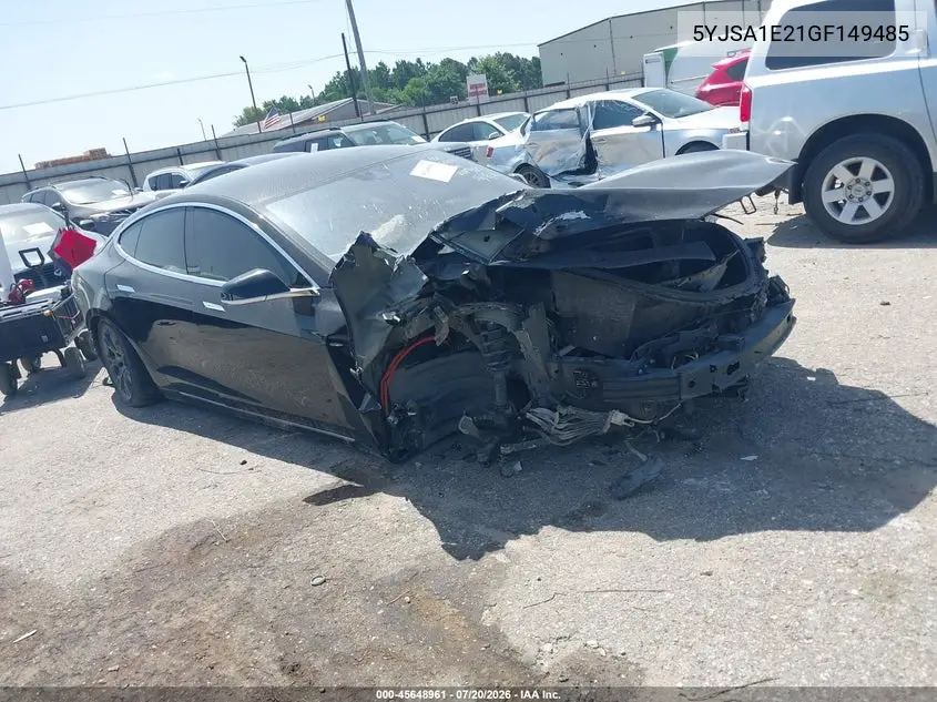2016 Tesla Model S 60D/70D/75D/85D/90D VIN: 5YJSA1E21GF149485 Lot: 45648961