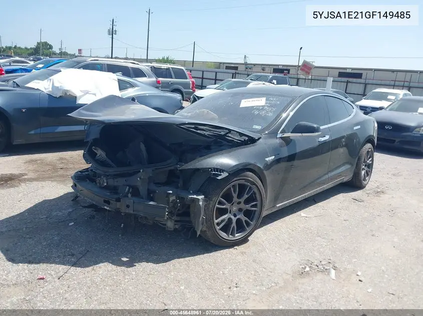 2016 Tesla Model S 60D/70D/75D/85D/90D VIN: 5YJSA1E21GF149485 Lot: 45648961