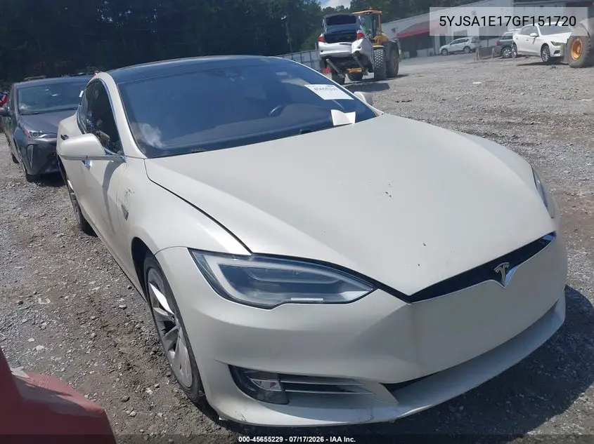 2016 Tesla Model S 60/70/75/85 VIN: 5YJSA1E17GF151720 Lot: 45655229