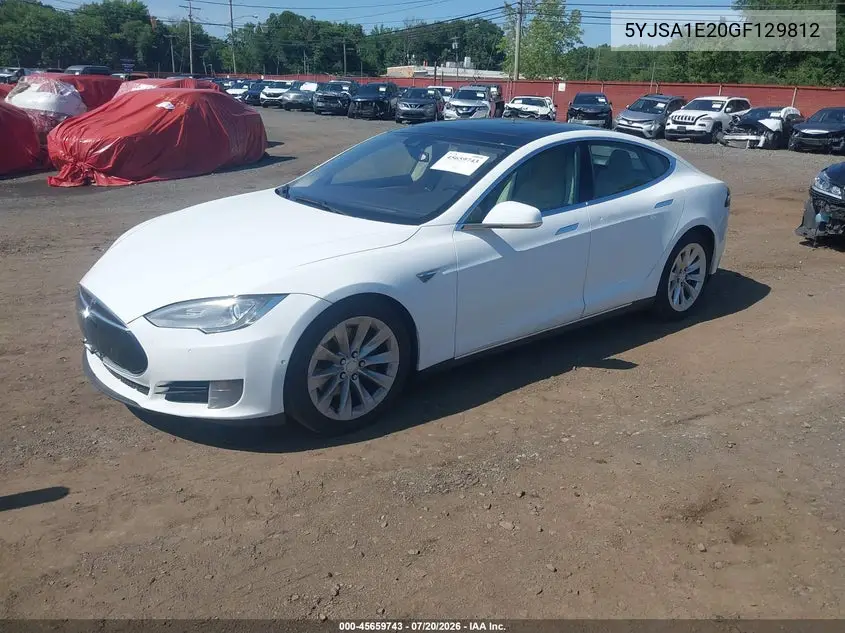 2016 Tesla Model S 60D/70D/75D/85D/90D VIN: 5YJSA1E20GF129812 Lot: 45659743