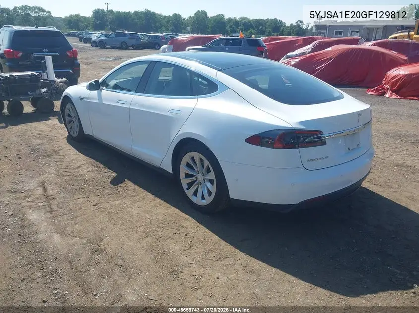 2016 Tesla Model S 60D/70D/75D/85D/90D VIN: 5YJSA1E20GF129812 Lot: 45659743