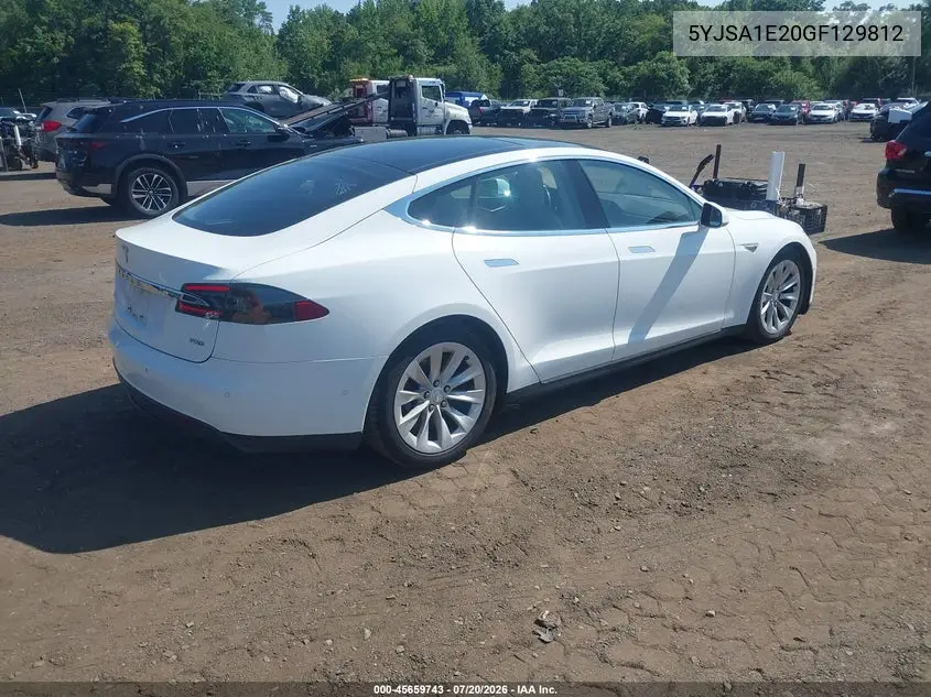 2016 Tesla Model S 60D/70D/75D/85D/90D VIN: 5YJSA1E20GF129812 Lot: 45659743