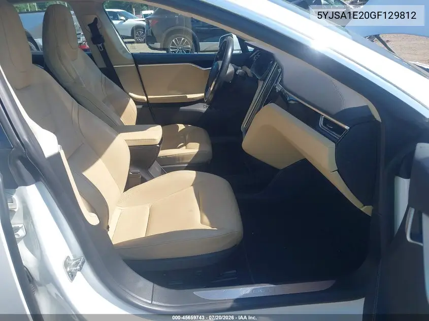 2016 Tesla Model S 60D/70D/75D/85D/90D VIN: 5YJSA1E20GF129812 Lot: 45659743