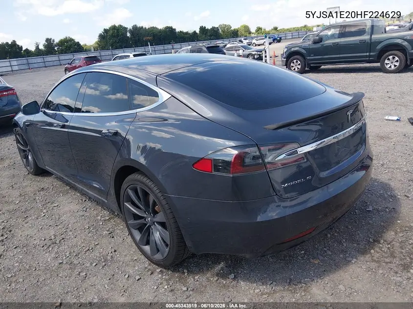 2017 Tesla Model S 100D/60D/75D/90D/P100D VIN: 5YJSA1E20HF224629 Lot: 45343519
