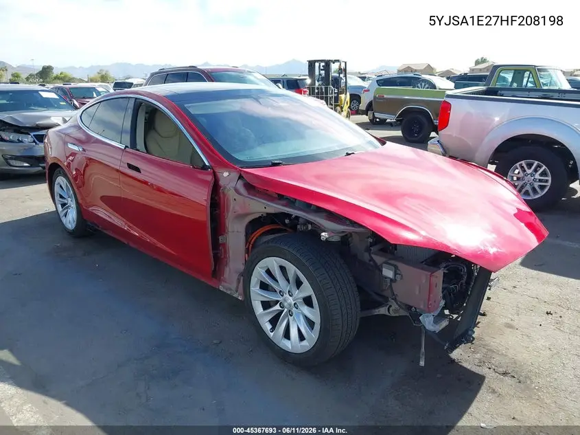 2017 Tesla Model S 100D/60D/75D/90D/P100D VIN: 5YJSA1E27HF208198 Lot: 45367693