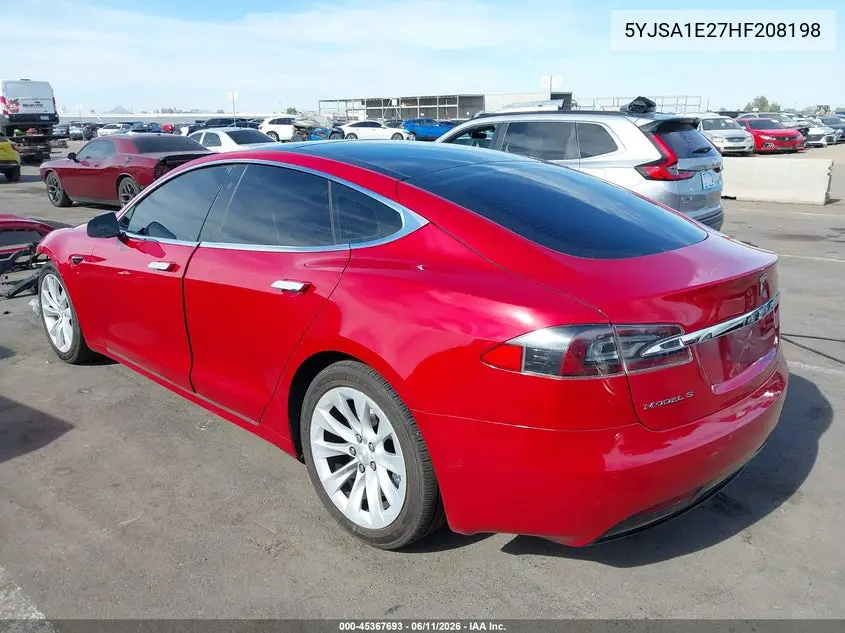 2017 Tesla Model S 100D/60D/75D/90D/P100D VIN: 5YJSA1E27HF208198 Lot: 45367693