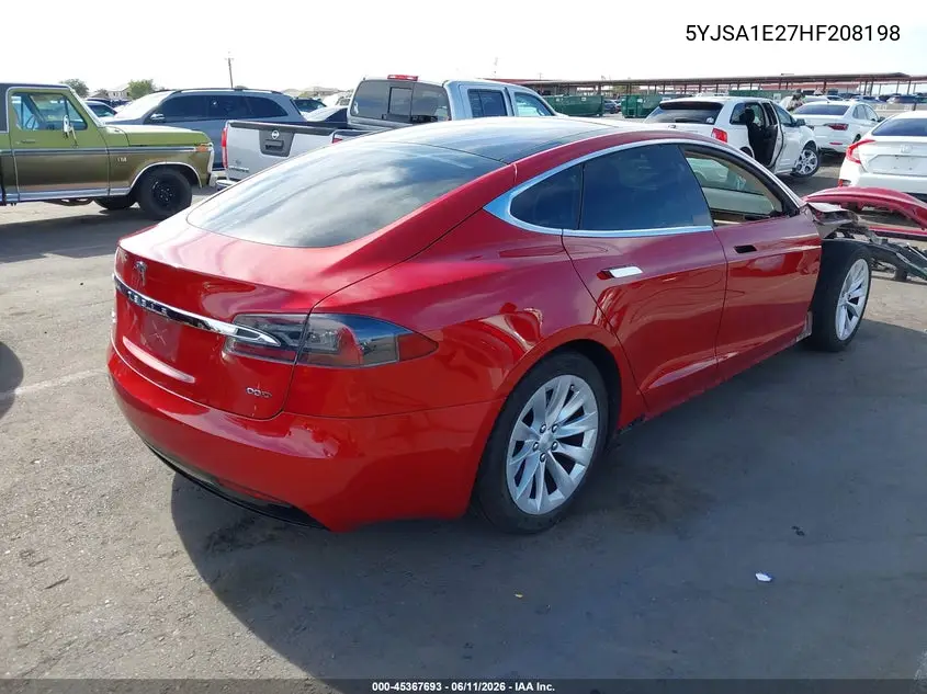 2017 Tesla Model S 100D/60D/75D/90D/P100D VIN: 5YJSA1E27HF208198 Lot: 45367693
