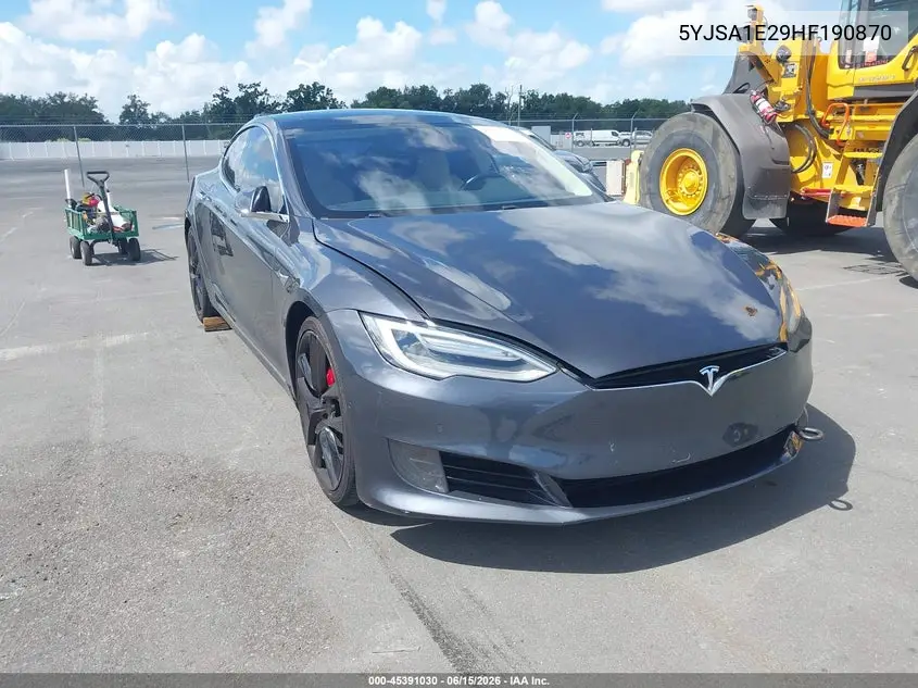 2017 Tesla Model S 100D/60D/75D/90D/P100D VIN: 5YJSA1E29HF190870 Lot: 45391030