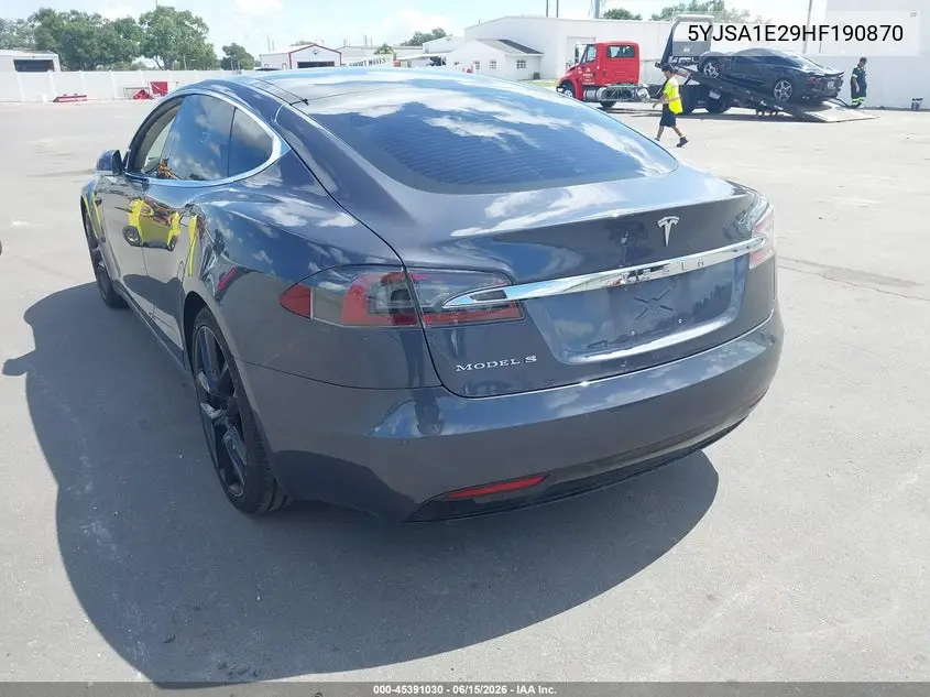 2017 Tesla Model S 100D/60D/75D/90D/P100D VIN: 5YJSA1E29HF190870 Lot: 45391030