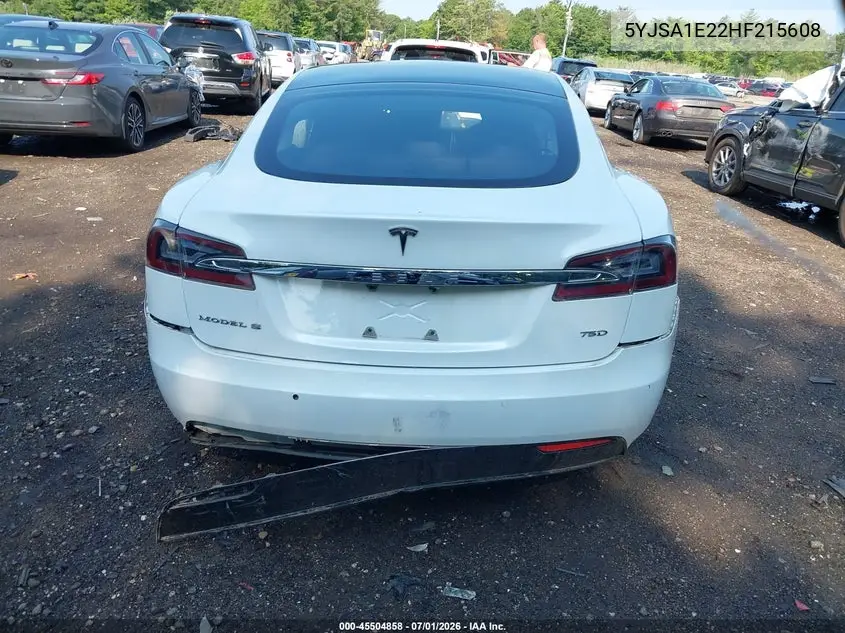 2017 Tesla Model S 100D/60D/75D/90D/P100D VIN: 5YJSA1E22HF215608 Lot: 45504858