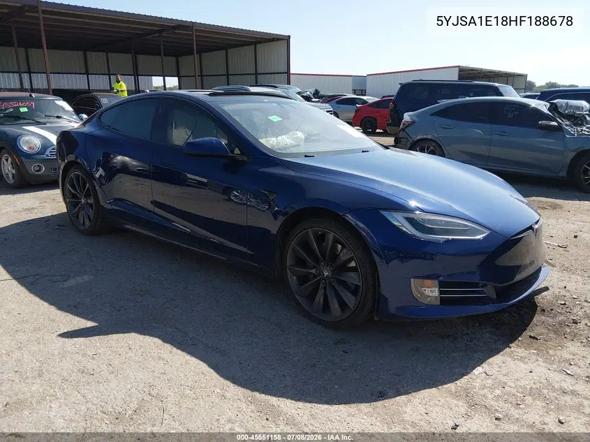 2017 Tesla Model S 60/75 VIN: 5YJSA1E18HF188678 Lot: 45551158