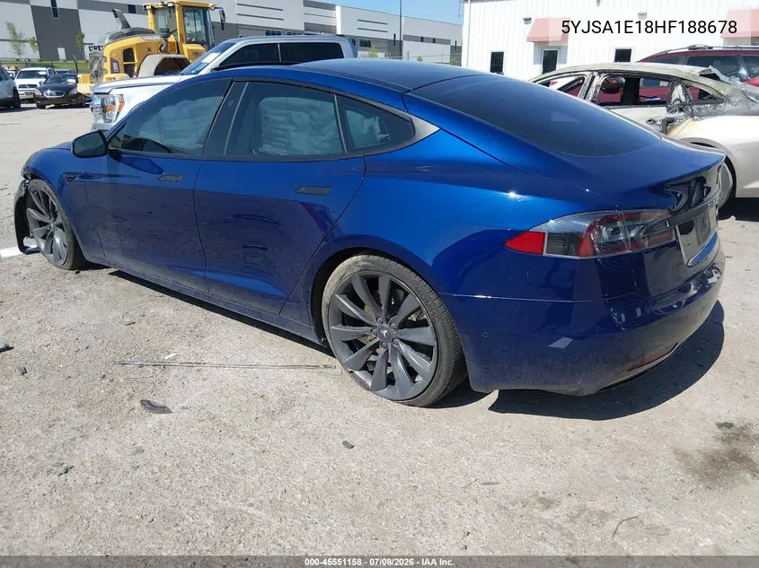 2017 Tesla Model S 60/75 VIN: 5YJSA1E18HF188678 Lot: 45551158