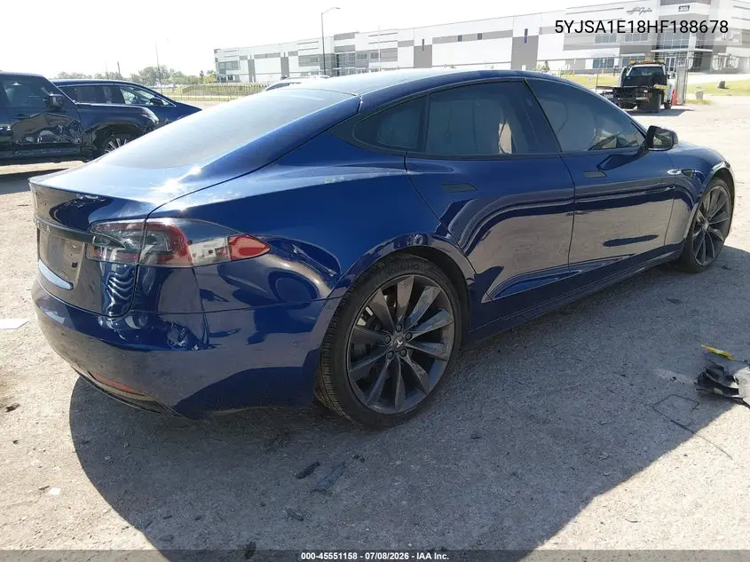 2017 Tesla Model S 60/75 VIN: 5YJSA1E18HF188678 Lot: 45551158