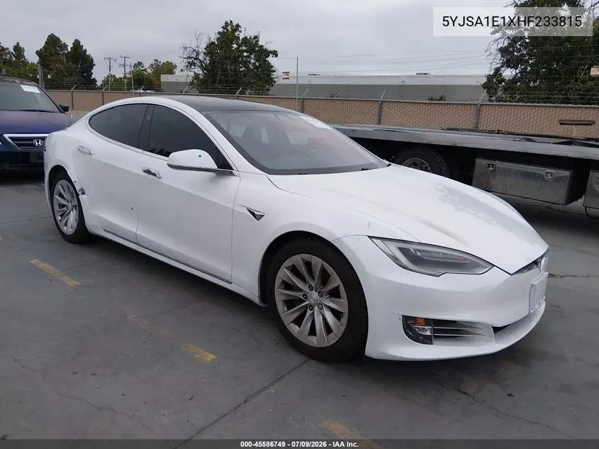 2017 Tesla Model S 60/75 VIN: 5YJSA1E1XHF233815 Lot: 45586749