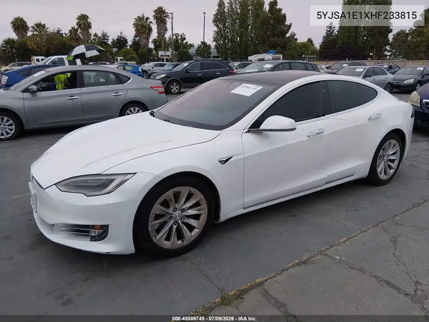 2017 Tesla Model S 60/75 VIN: 5YJSA1E1XHF233815 Lot: 45586749