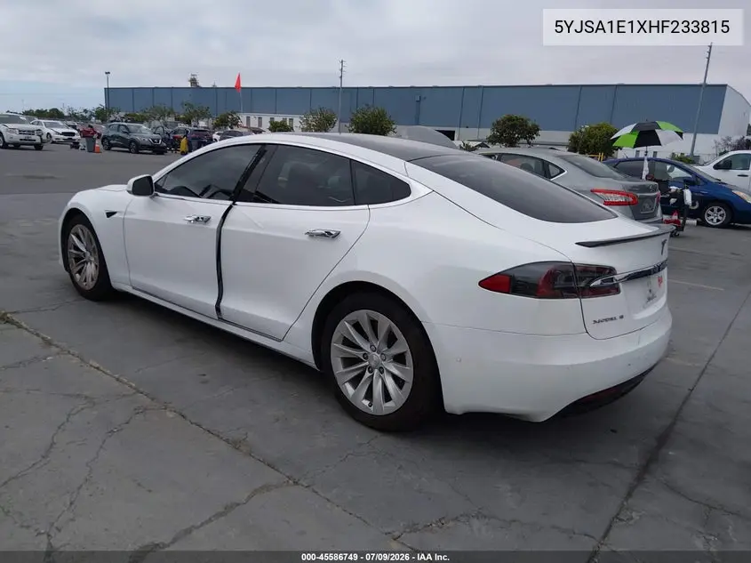 2017 Tesla Model S 60/75 VIN: 5YJSA1E1XHF233815 Lot: 45586749