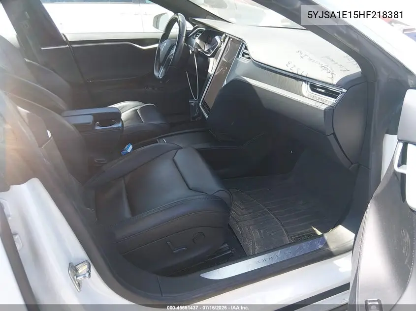 2017 Tesla Model S 60/75 VIN: 5YJSA1E15HF218381 Lot: 45651437