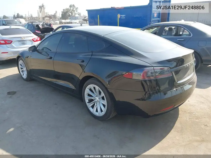 2018 Tesla Model S 100D/75D/P100D VIN: 5YJSA1E29JF248806 Lot: 45515406