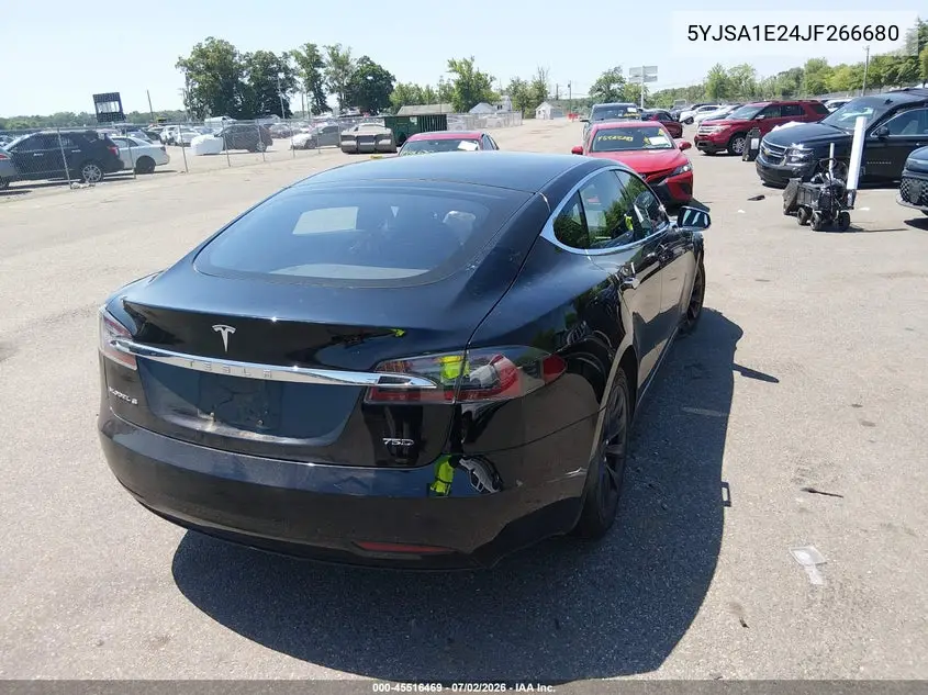 2018 Tesla Model S 100D/75D/P100D VIN: 5YJSA1E24JF266680 Lot: 45516469