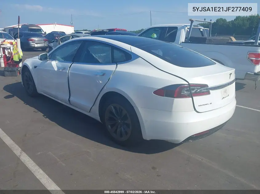 2018 Tesla Model S 100D/75D/P100D VIN: 5YJSA1E21JF277409 Lot: 45542999
