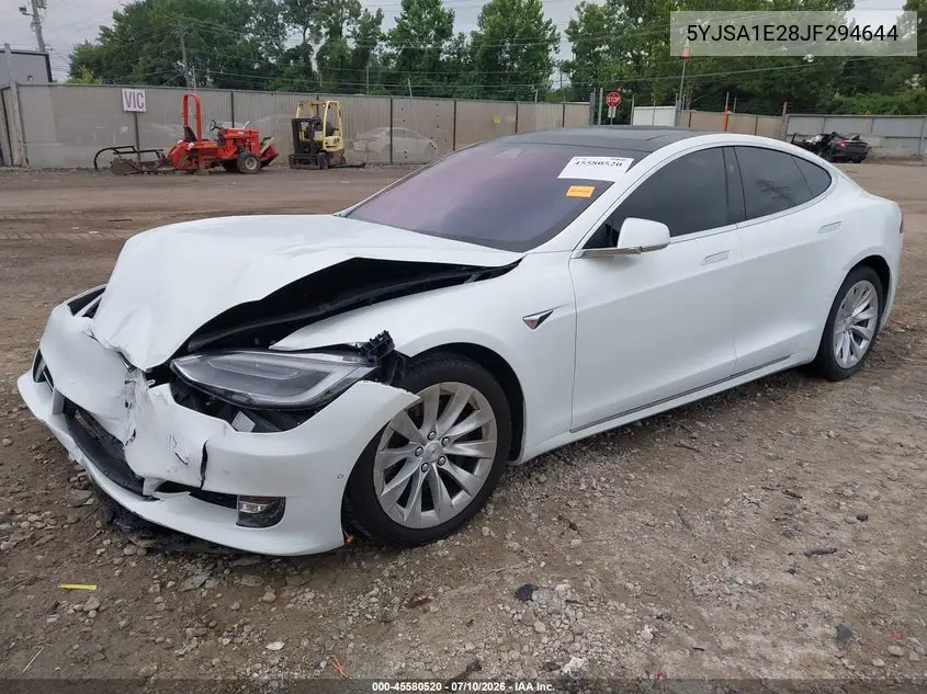 2018 Tesla Model S 100D/75D/P100D VIN: 5YJSA1E28JF294644 Lot: 45580520