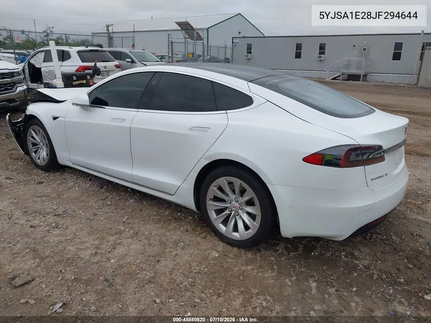 2018 Tesla Model S 100D/75D/P100D VIN: 5YJSA1E28JF294644 Lot: 45580520