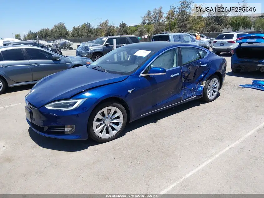 2018 Tesla Model S VIN: 5YJSA1E26JF295646 Lot: 45632064