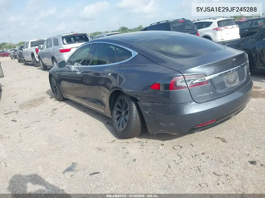 2018 Tesla Model S 100D/75D/P100D VIN: 5YJSA1E29JF245288 Lot: 45669702