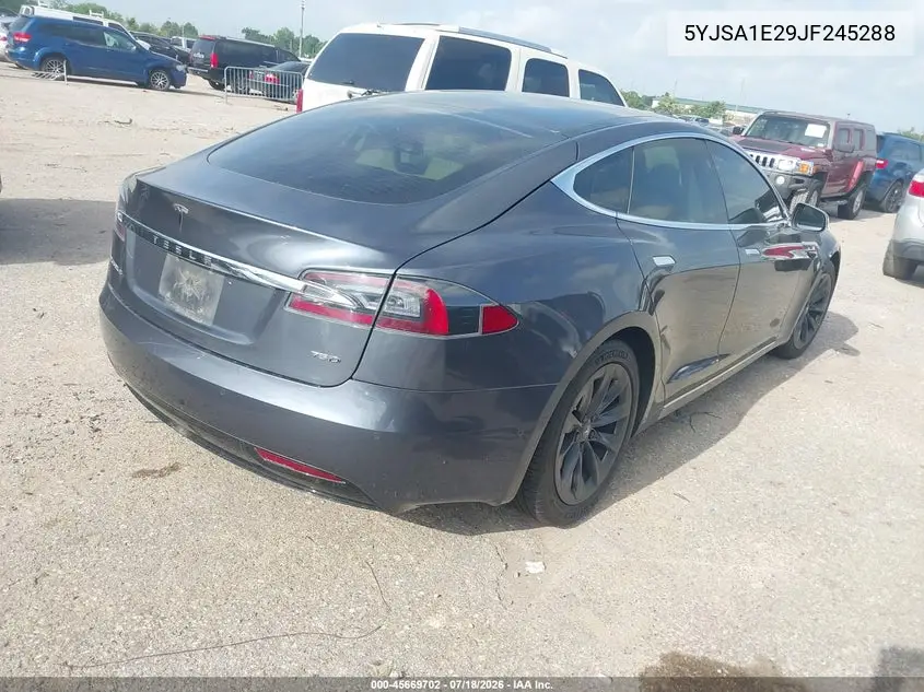 2018 Tesla Model S 100D/75D/P100D VIN: 5YJSA1E29JF245288 Lot: 45669702