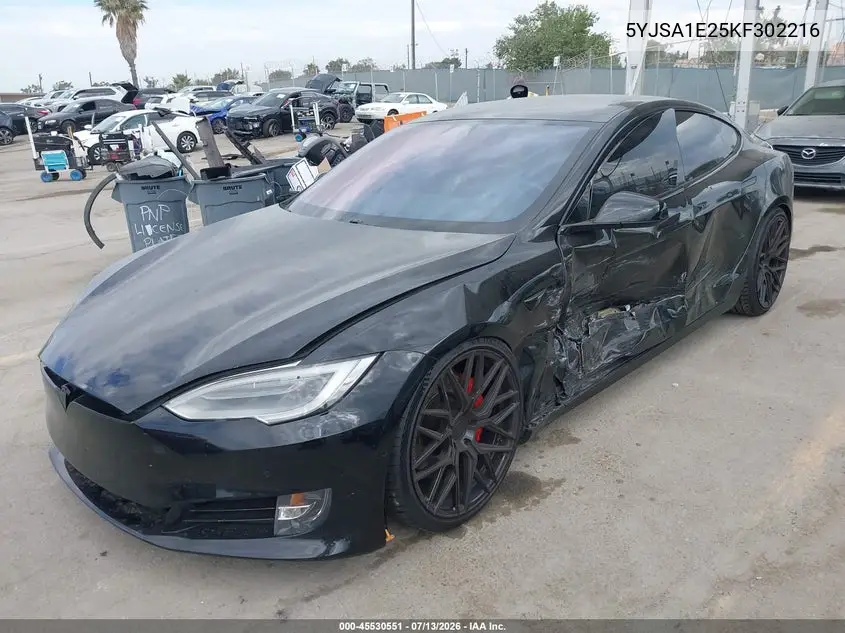 2019 Tesla Model S 100D/75D/Long Range/Standard Range VIN: 5YJSA1E25KF302216 Lot: 45530551