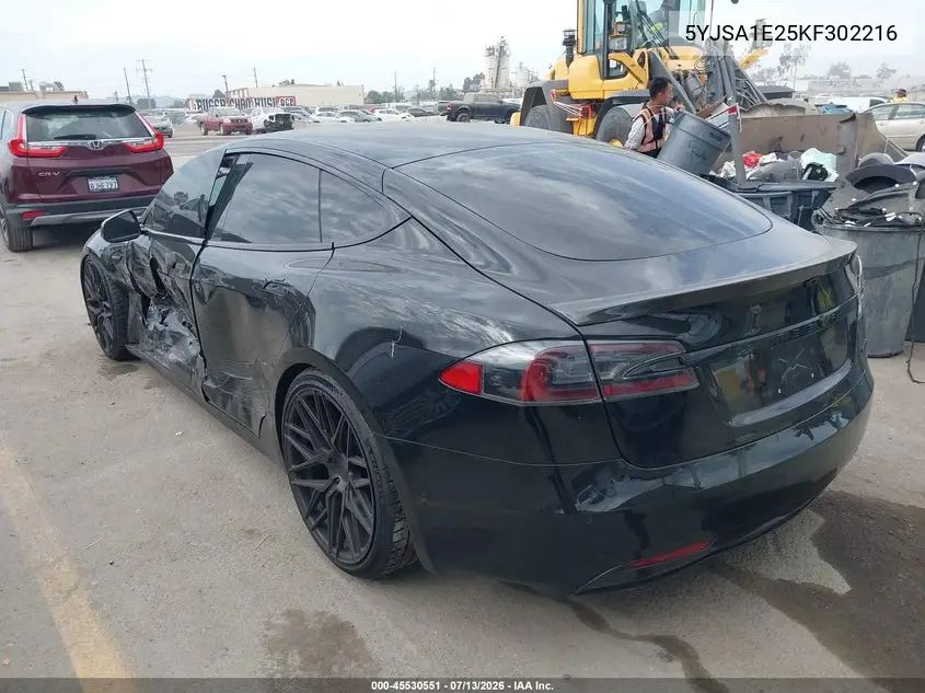 2019 Tesla Model S 100D/75D/Long Range/Standard Range VIN: 5YJSA1E25KF302216 Lot: 45530551