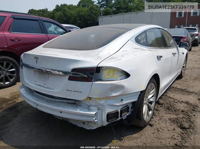 2019 Tesla Model S 100D/75D/Long Range/Standard Range VIN: 5YJSA1E23KF339779 Lot: 45538555