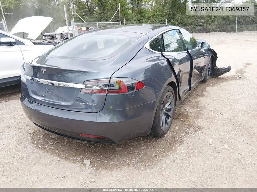 2020 Tesla Model S Long Range Dual Motor All-Wheel Drive/Long Range Plus Dual Motor All-Wheel Drive VIN: 5YJSA1E24LF369357 Lot: 45320147