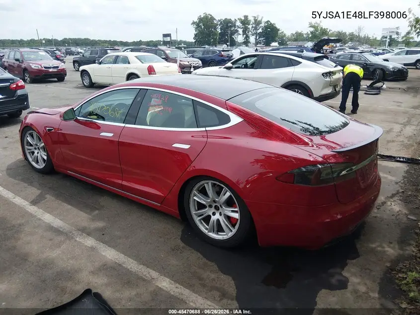 2020 Tesla Model S Performance Dual Motor All-Wheel Drive VIN: 5YJSA1E48LF398006 Lot: 45470688