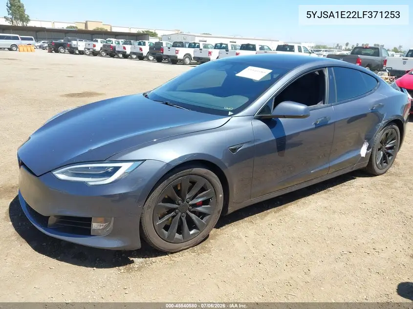 2020 Tesla Model S Long Range Dual Motor All-Wheel Drive/Long Range Plus Dual Motor All-Wheel Drive VIN: 5YJSA1E22LF371253 Lot: 45540580
