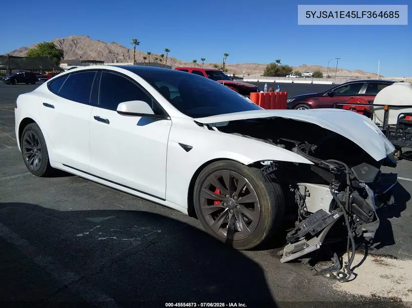 2020 Tesla Model S Performance Dual Motor All-Wheel Drive VIN: 5YJSA1E45LF364685 Lot: 45554873