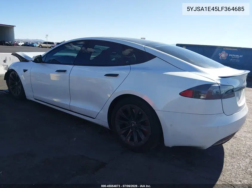 2020 Tesla Model S Performance Dual Motor All-Wheel Drive VIN: 5YJSA1E45LF364685 Lot: 45554873