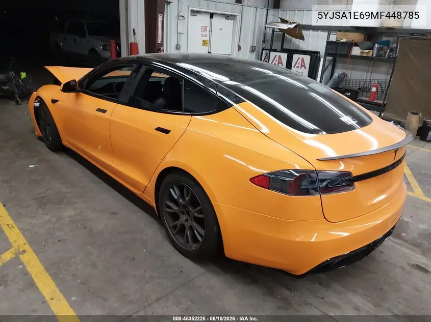 2021 Tesla Model S Plaid Tri Motor All-Wheel Drive VIN: 5YJSA1E69MF448785 Lot: 45352225