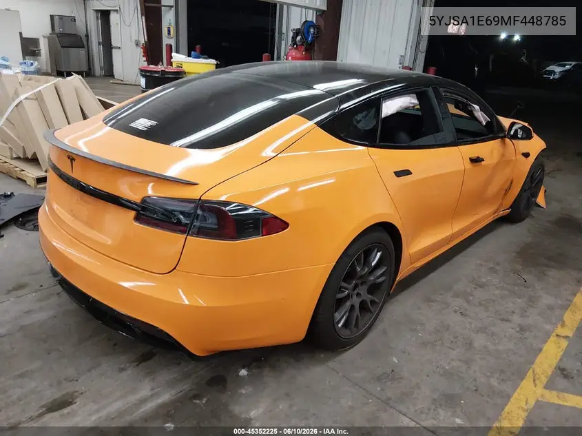 2021 Tesla Model S Plaid Tri Motor All-Wheel Drive VIN: 5YJSA1E69MF448785 Lot: 45352225